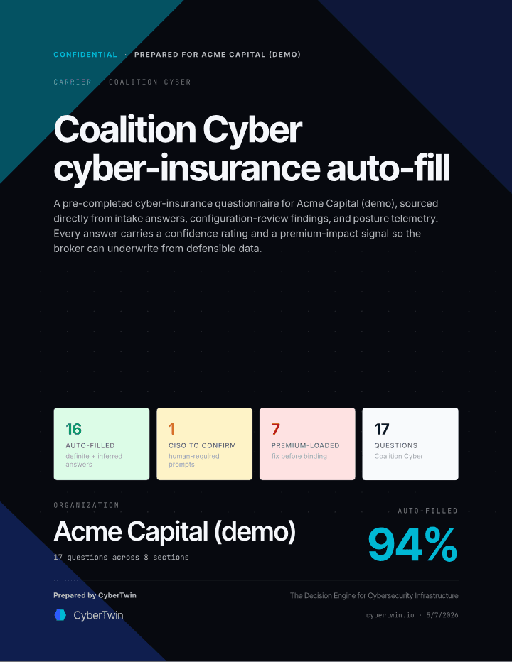 Cyber-insurance auto-fill — sample PDF cover